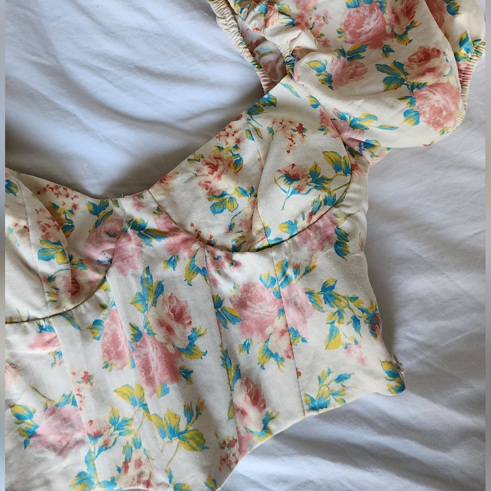 Zara Floral Bustier Top